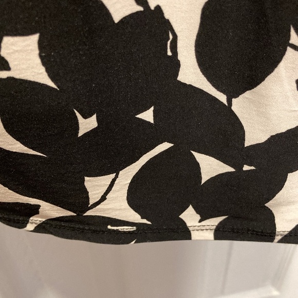 Precis Black Fuchsia White Cap Sleeve Ruched Boat Neck Midi Length Dress - Sz 10 - Picture 5 of 13